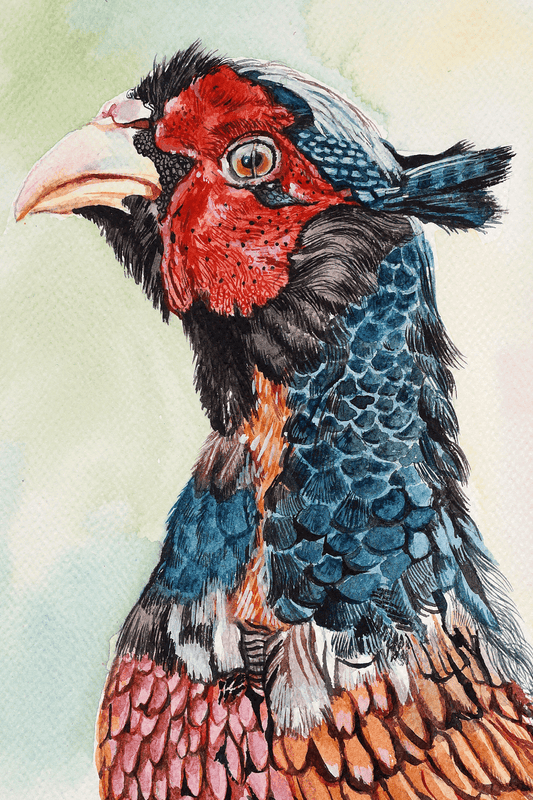 A Hen in Spring, Watercolor Painting - Image 2