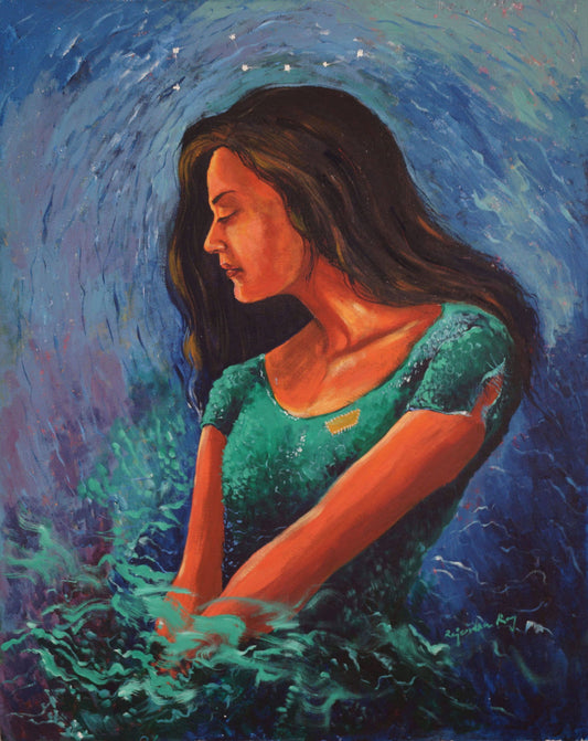Girl Acrylic Painting | My Imagination 3 - Image 2