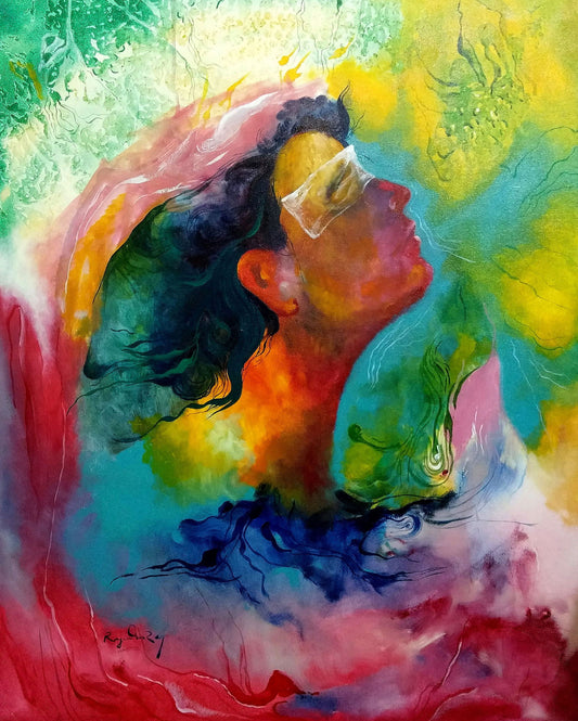 My Imagination 2 Acrylic Painting on Stretched Canvas - Image 2