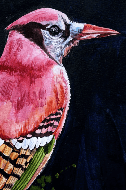 Rainbow Jay Bird Watercolor Painting - Image 2