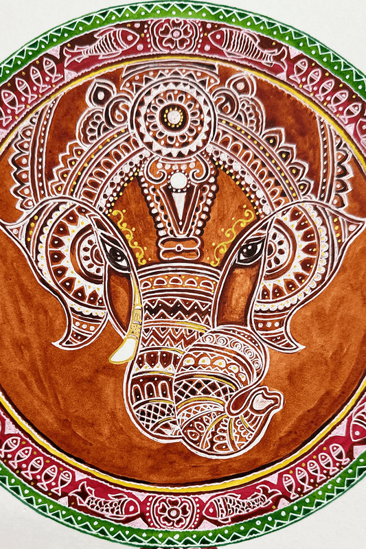 The Beauty of Ganesh Original Watercolor Art - Image 2