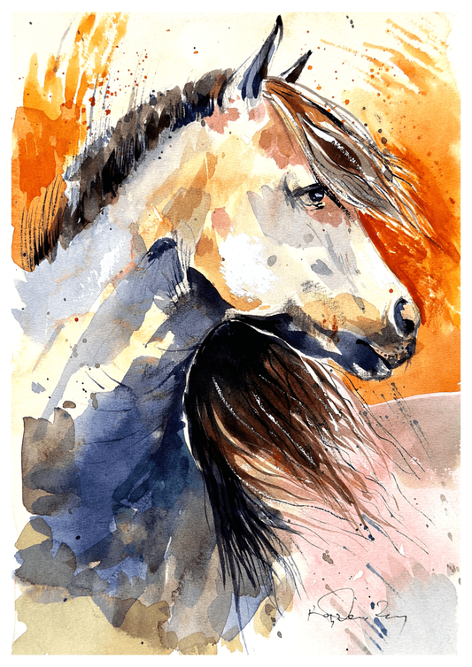 Stunning Watercolor Horse