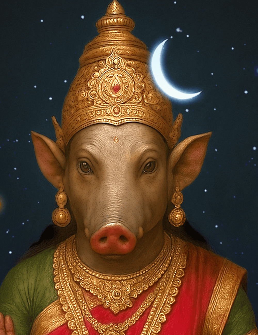 Goddess Varahi Digital Painting – Powerful Protector Artwork for Vastu Harmony & Prosperity - Image 3