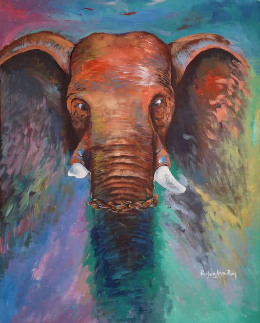 Elephant Painting “Pray” | Original Acrylic Artwork for Home Décor