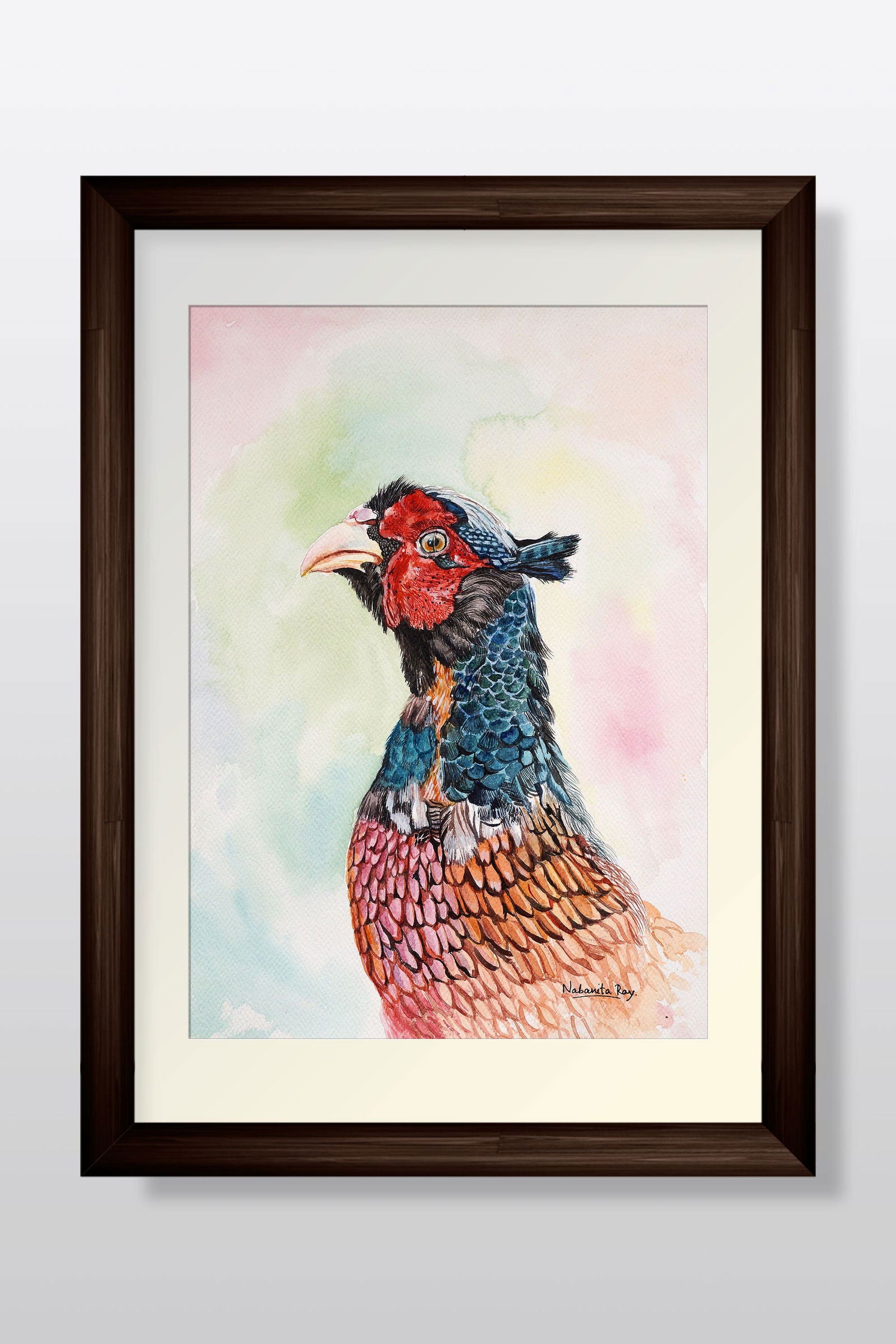 A Hen in Spring, Watercolor Painting - Image 1