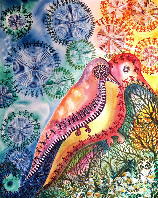 Bird Family Acrylic Painting - Image 2