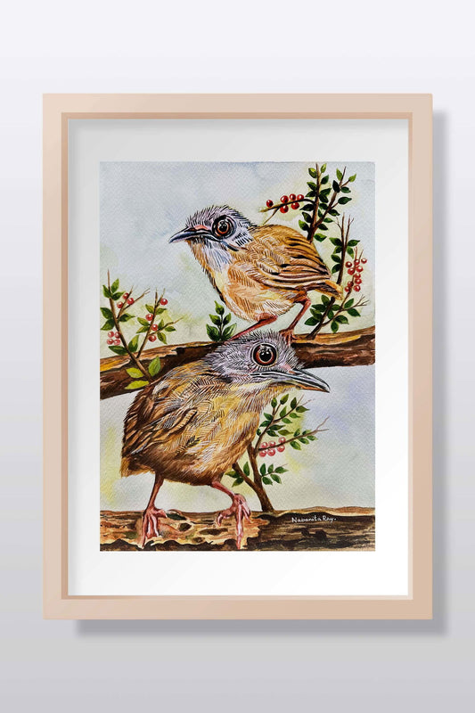 Bird hatchlings Watercolor Painting - Image 1