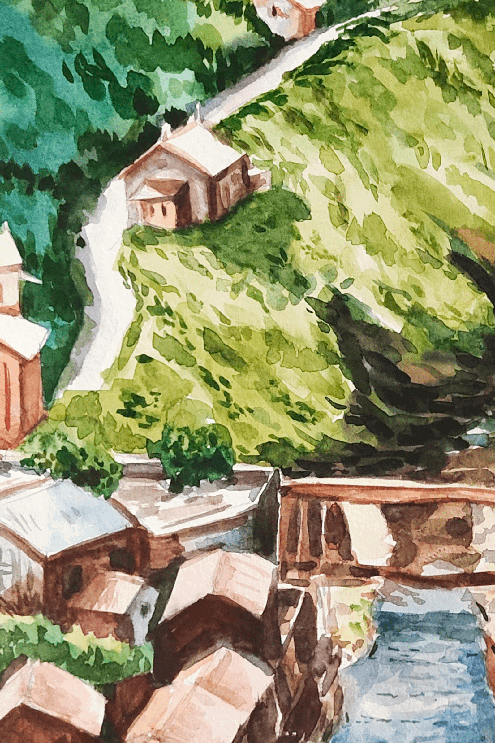 Captivating Watercolor Landscape Art - Image 2