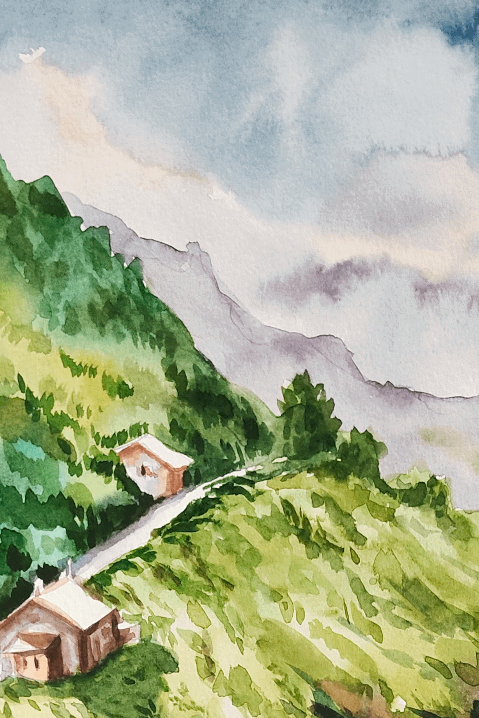 Captivating Watercolor Landscape Art - Image 3