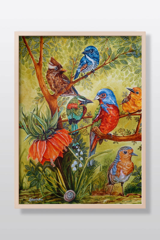 Conversation Acrylic Painting on Stretched Canvas - Image 1