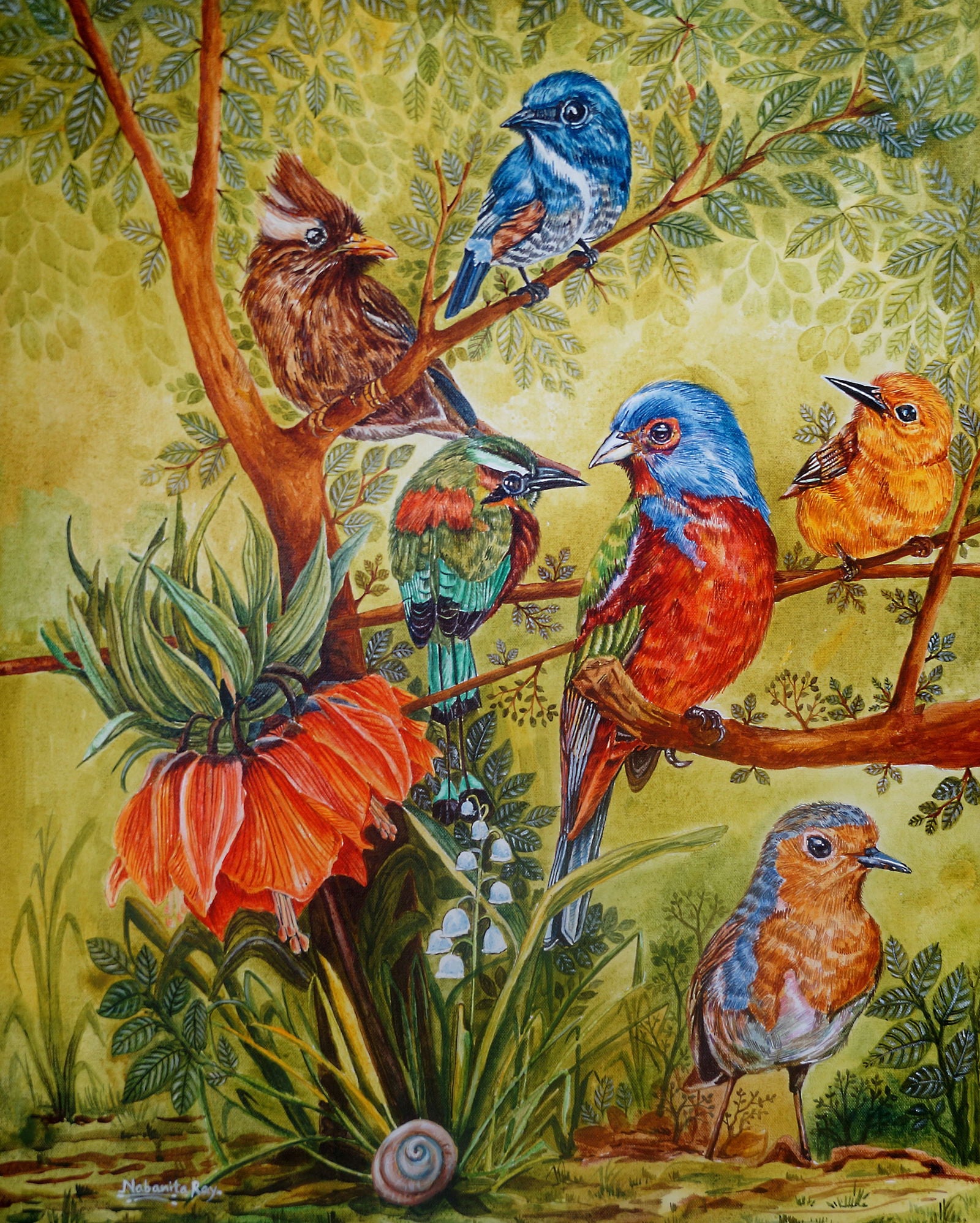 Conversation Acrylic Painting on Stretched Canvas - Image 2