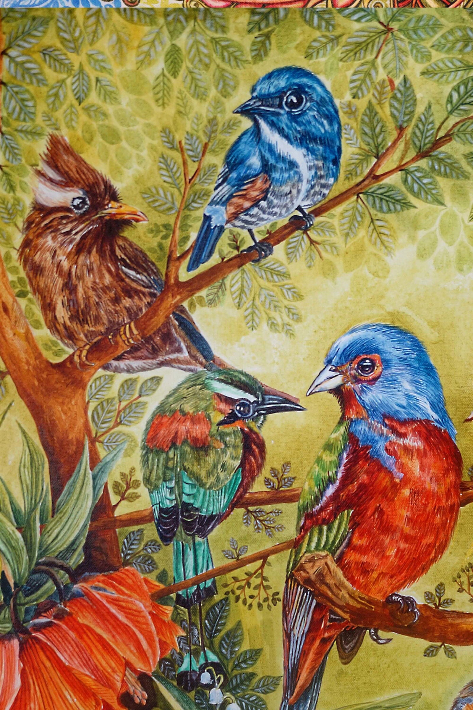 Conversation Acrylic Painting on Stretched Canvas - Image 4