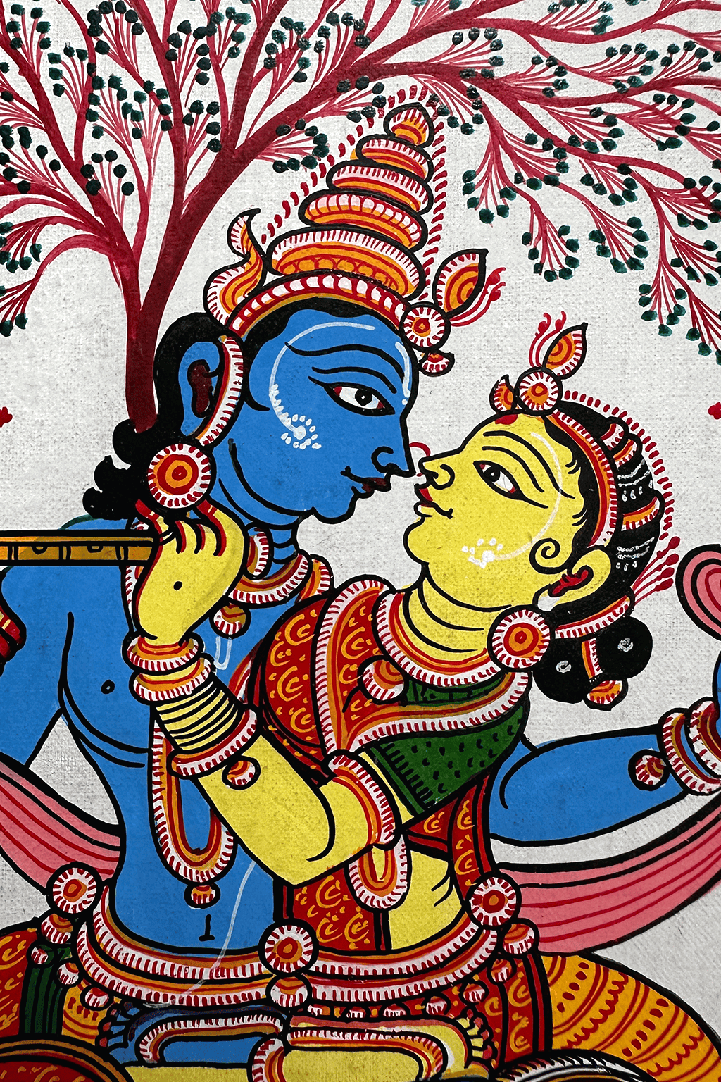 Divine Rhythms: Radha Krishna Rasa Leela on Patta Chitra Original Painting - Image 2