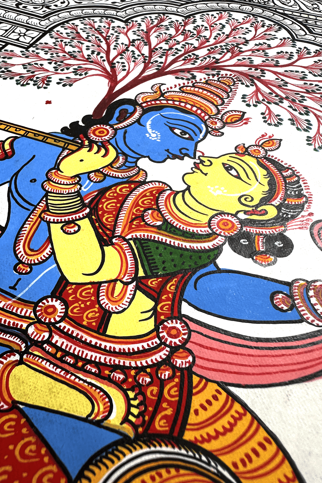 Divine Rhythms: Radha Krishna Rasa Leela on Patta Chitra Original Painting - Image 3