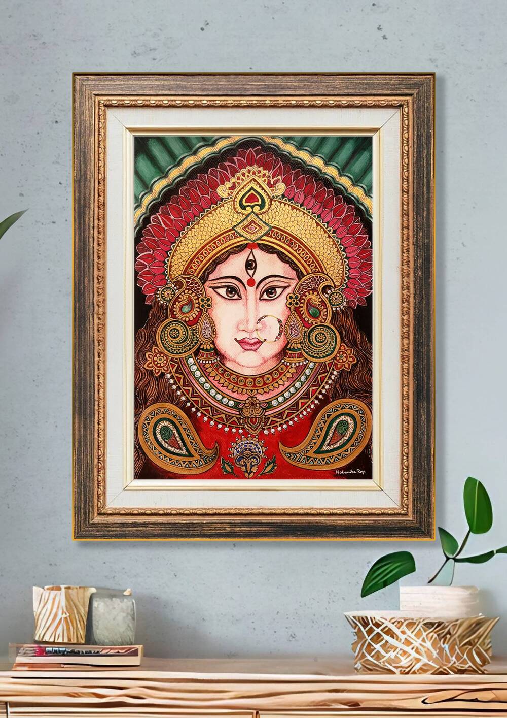 Maa Durga 2 Watercolor painting Watercolor painting Art by Nabanita Ray maa-durga-2-watercolor-painting