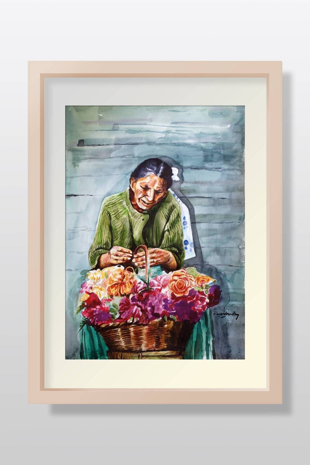 Florist Woman Watercolor Painting