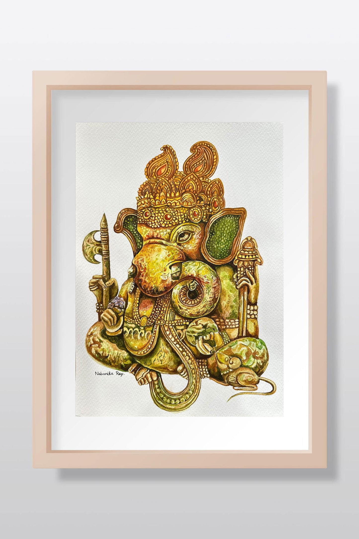 Ganapati Watercolor Painting - Image 1