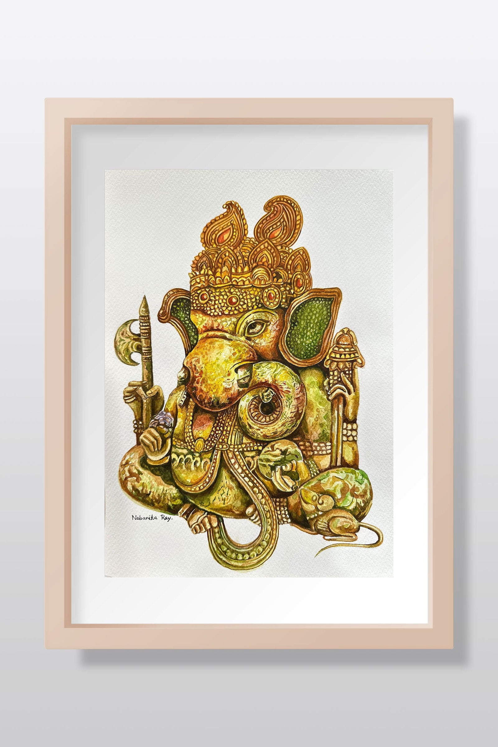 Ganapati Watercolor Painting - Image 1