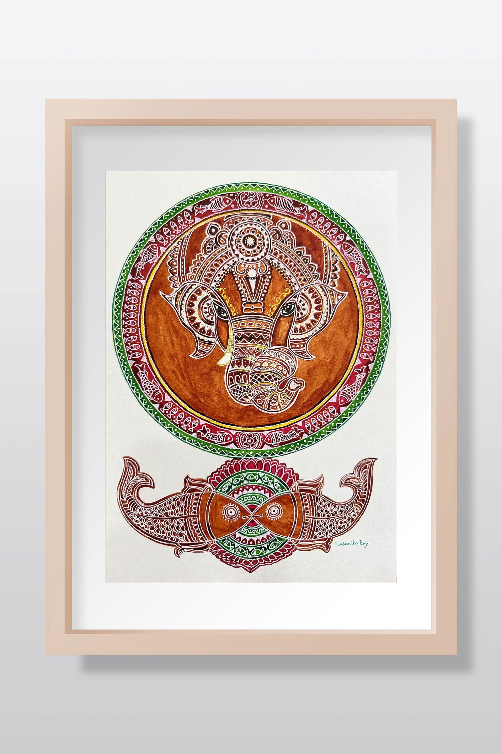 The Beauty of Ganesh Original Watercolor Art - Image 1