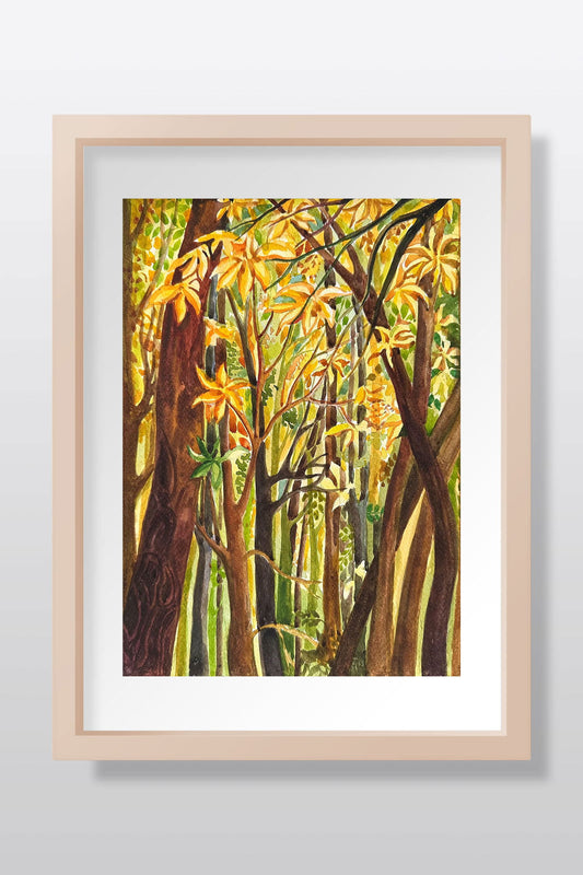 Trees Original Watercolor Painting - Image 1
