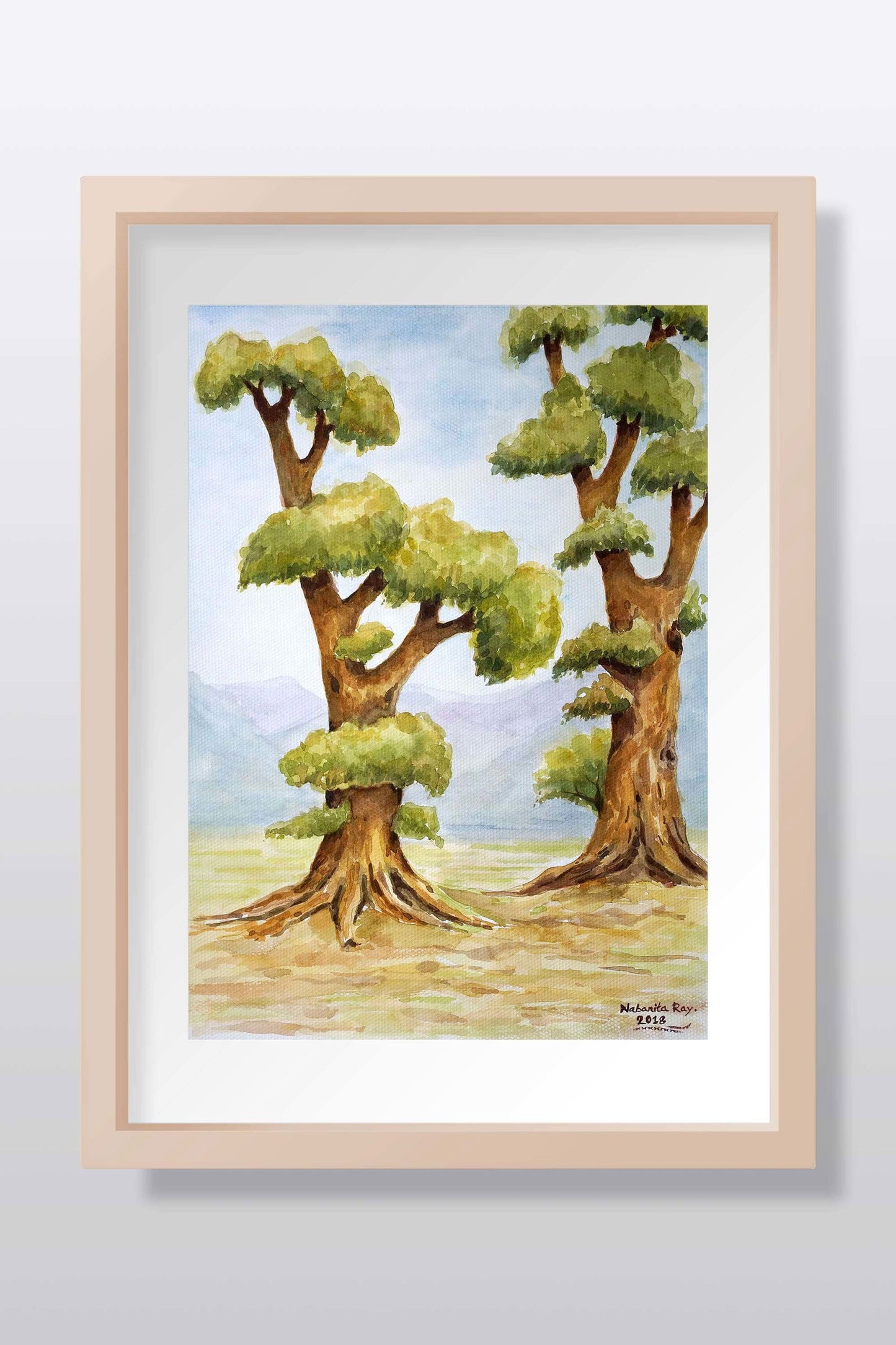 Watercolor Tree Painting - Image 1