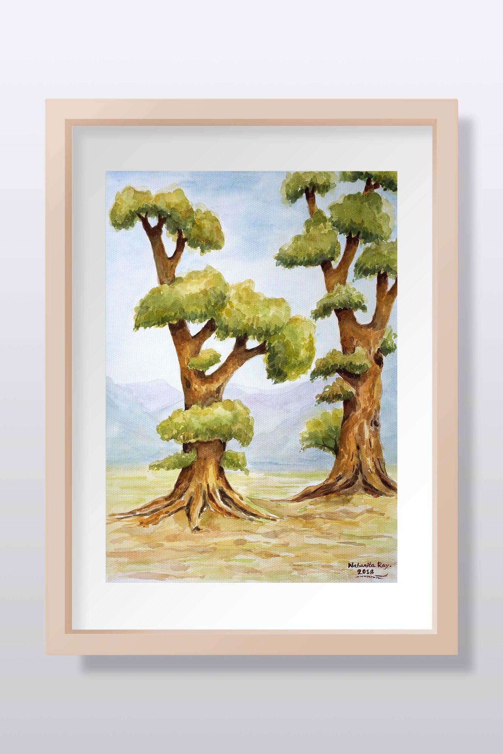 Watercolor Tree Painting - Image 1