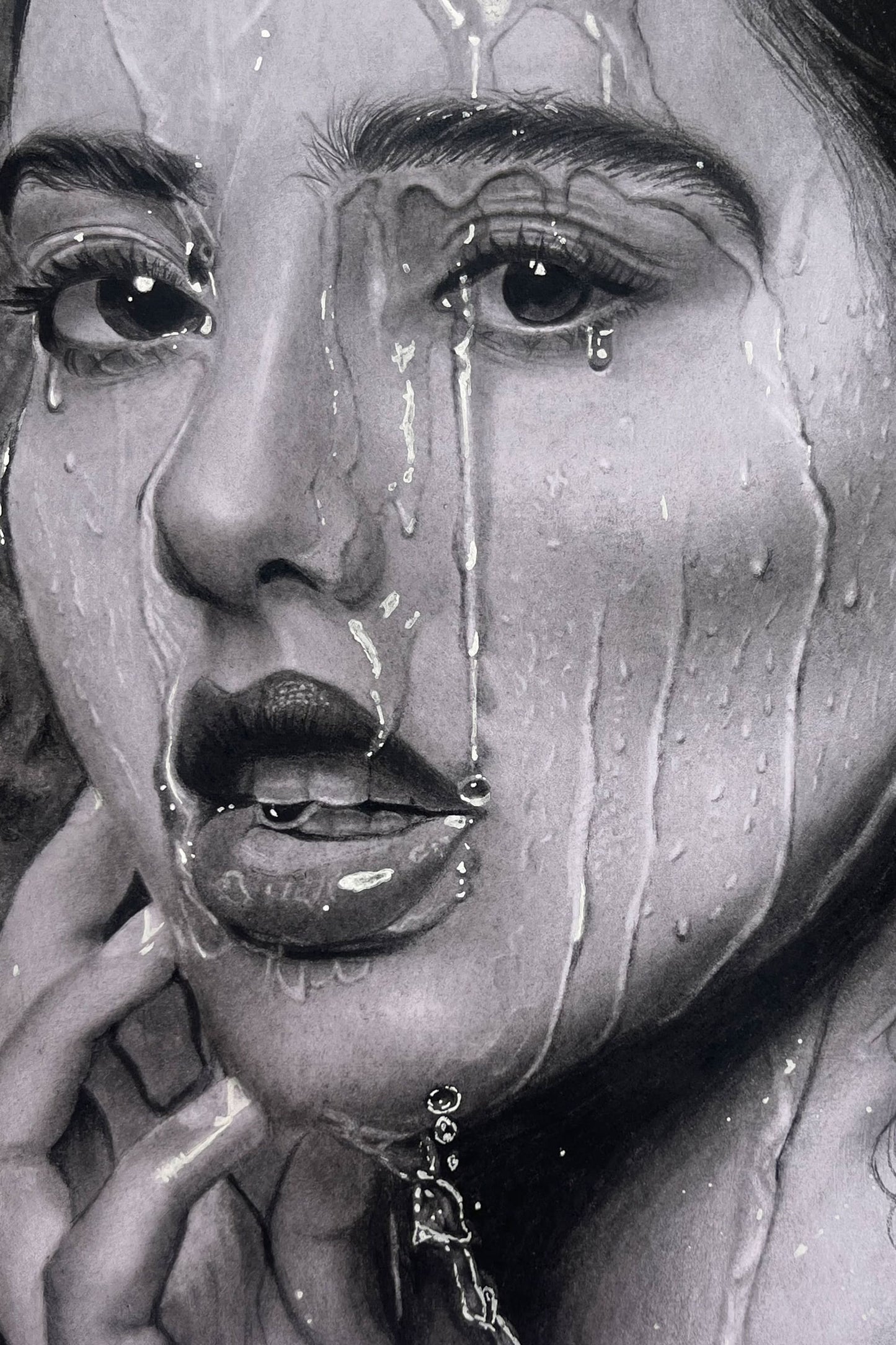 Whispers in water - realistic portrait by Art by Amrutha Vanka