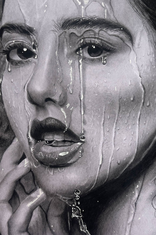 Whispers in water - realistic portrait by Art by Amrutha Vanka