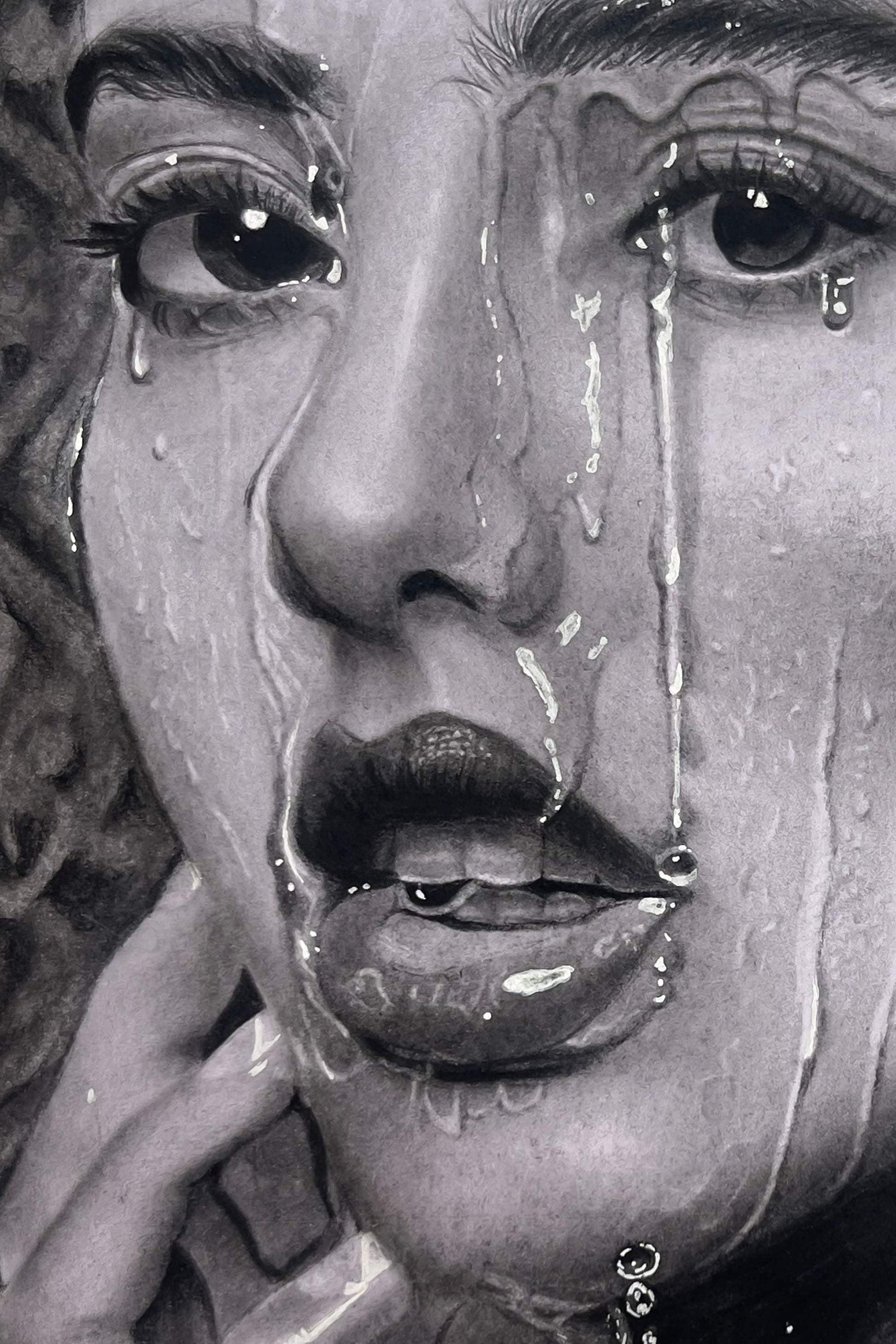Whispers in water - realistic portrait by Art by Amrutha Vanka