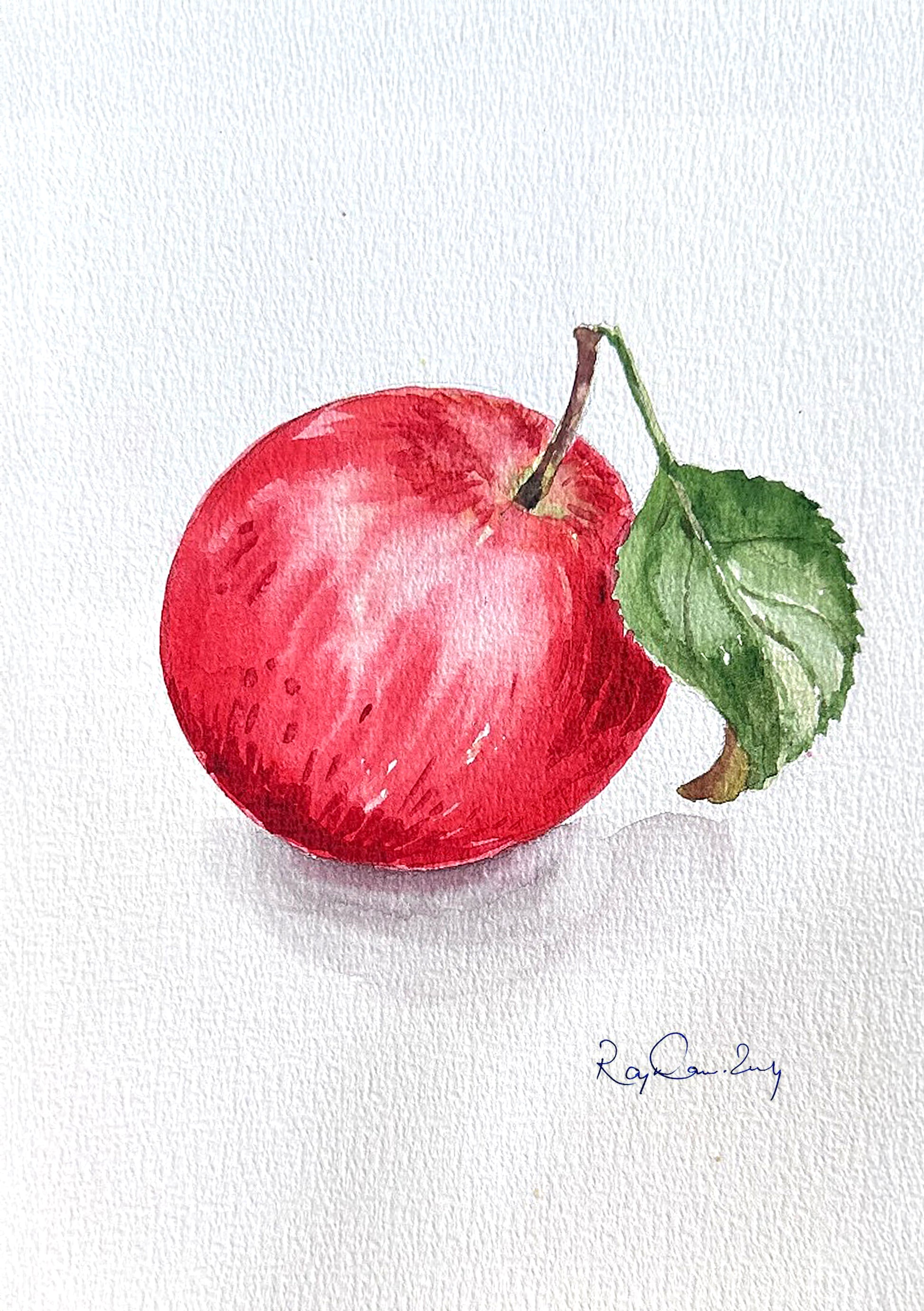 Apple Small watercolor Painting (A5 Size) - Image 1