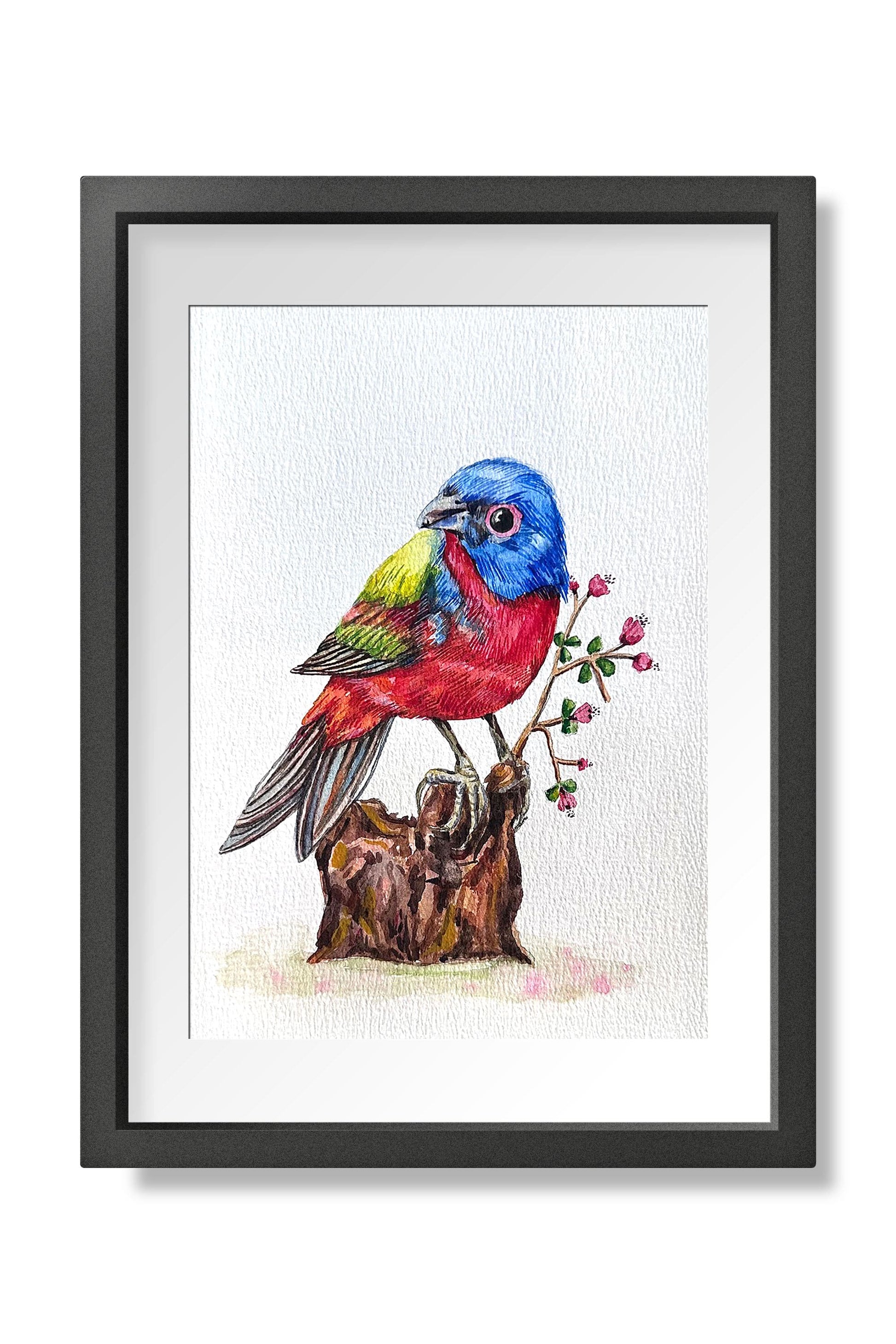Colourful Bird Small watercolor Painting (A5 Size) - Image 1