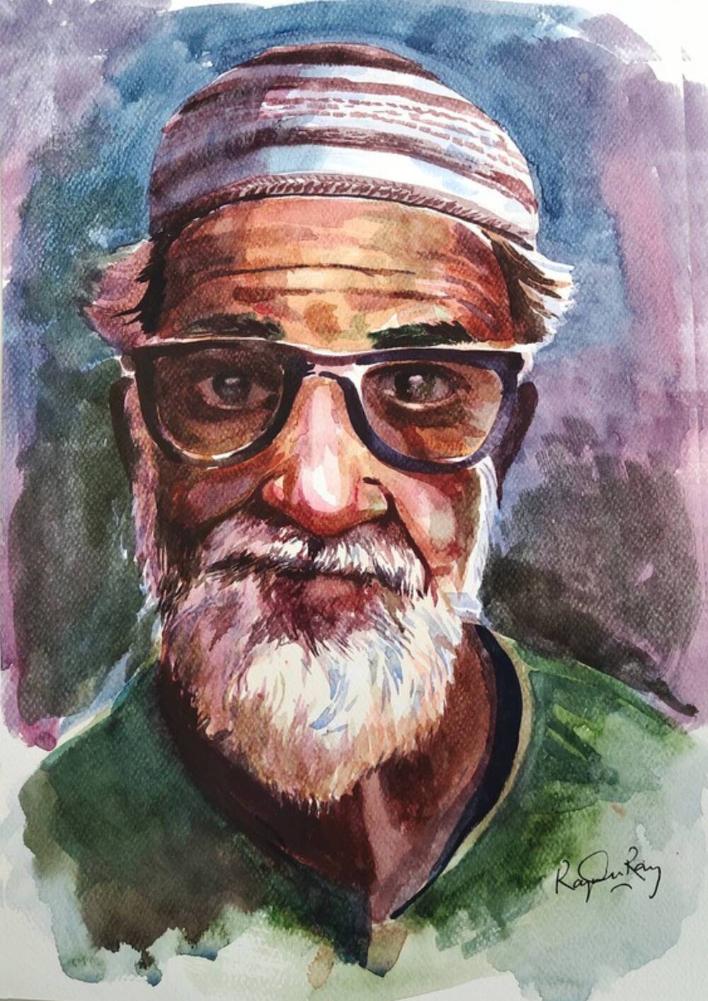 Hyderabadi Chacha Watercolor Painting