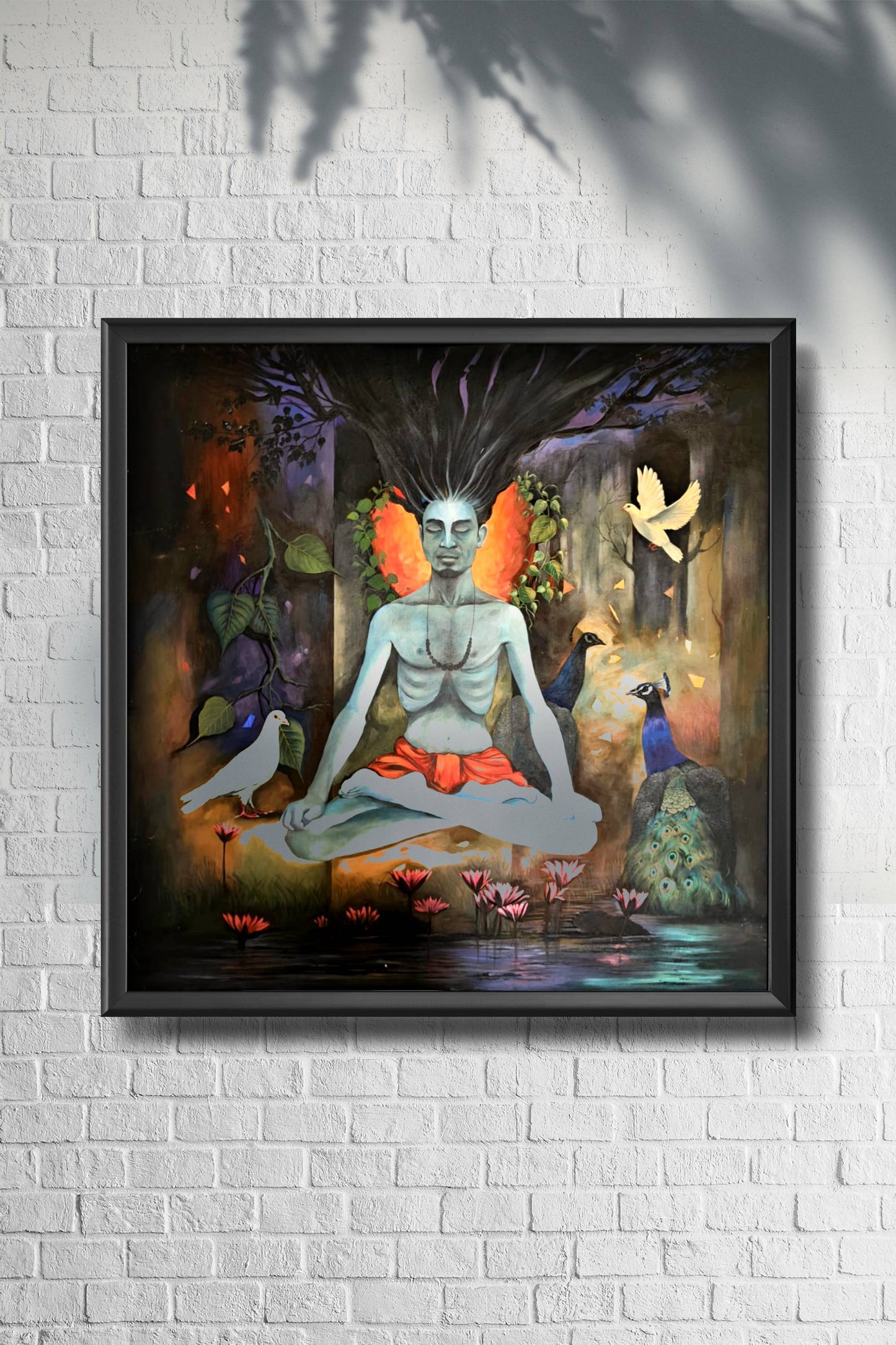 Eternal Calm: Acrylic Painting on Canvas Board Acrylic Painting Art by Deepak Kumar Biswal eternal-calm-acrylic-painting-on-stretched-canvas