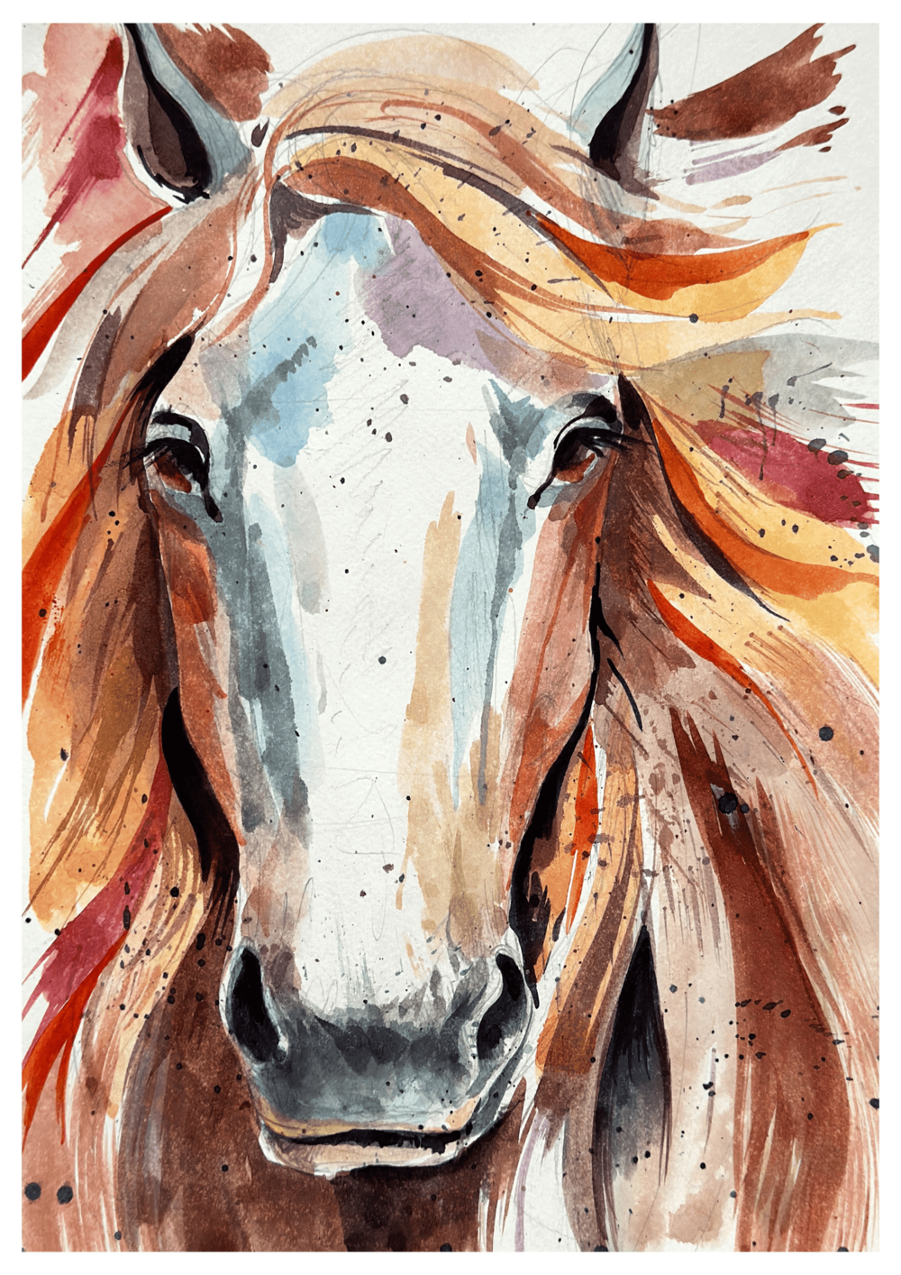 Brushstrokes of Majesty: Horse Painting in Watercolor