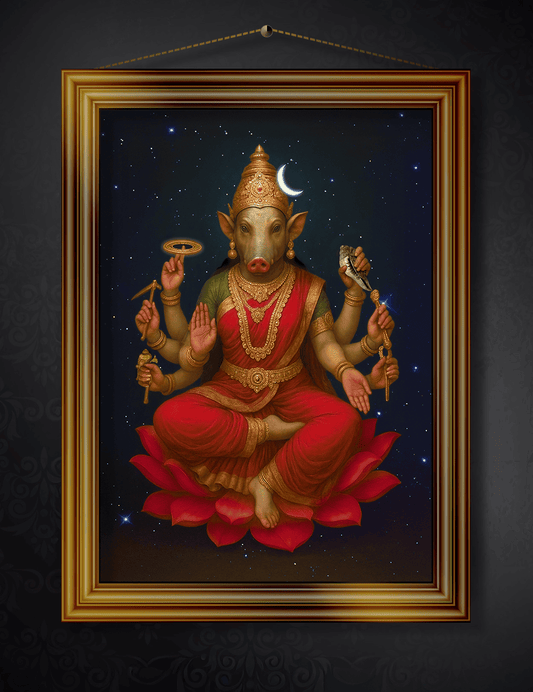 Goddess Varahi Digital Painting – Powerful Protector Artwork for Vastu Harmony & Prosperity - Image 1