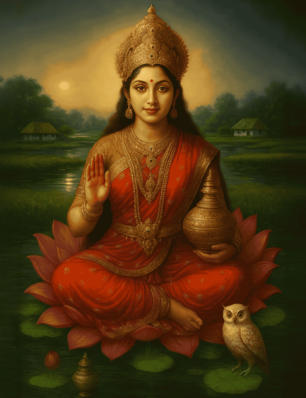 Goddess Lakshmi Digital Painting for Home | Vastu Wall Art for Wealth, Prosperity & Positive Energy - Image 2