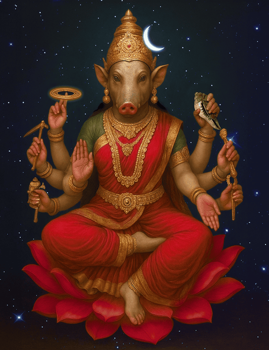 Goddess Varahi Digital Painting – Powerful Protector Artwork for Vastu Harmony & Prosperity - Image 2