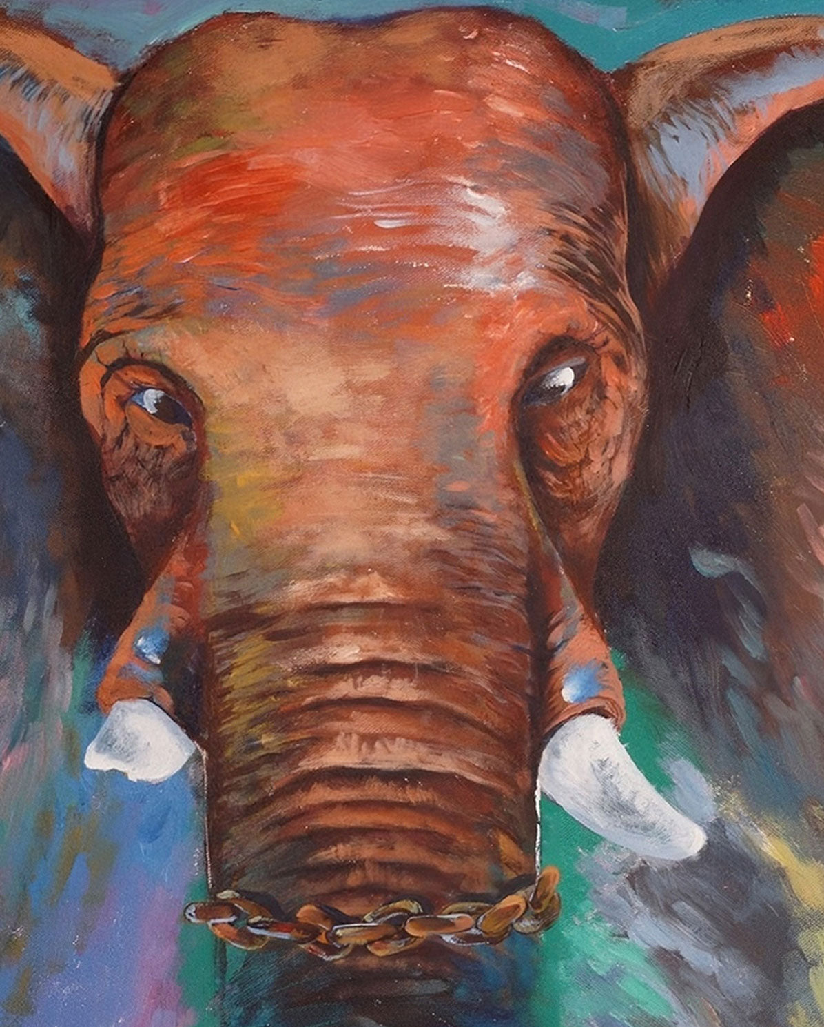 Elephant Painting “Pray” | Original Acrylic Artwork for Home Décor