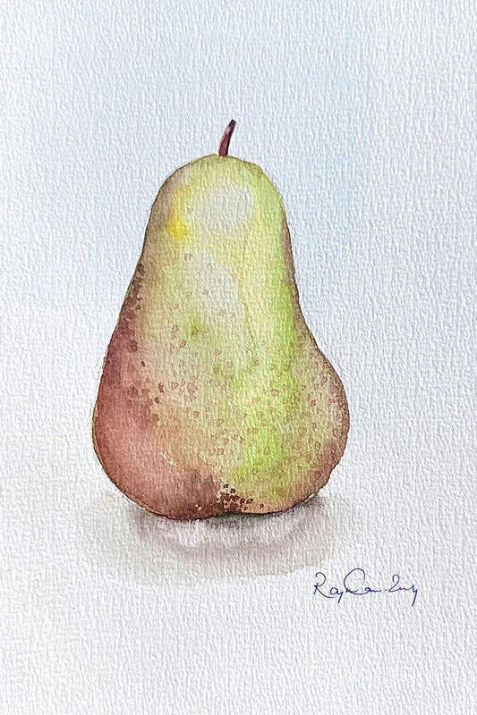 Pear Small watercolor Painting (A5 Size) - Image 2