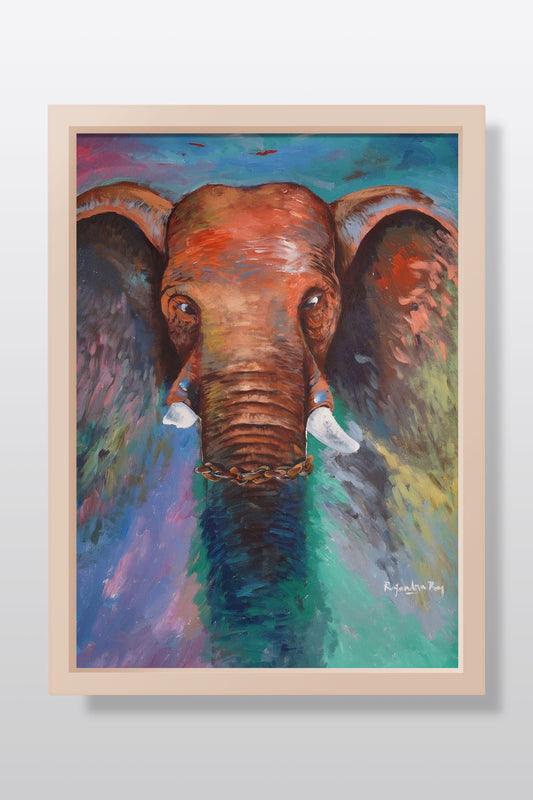 Elephant Painting “Pray” | Original Acrylic Artwork for Home Décor