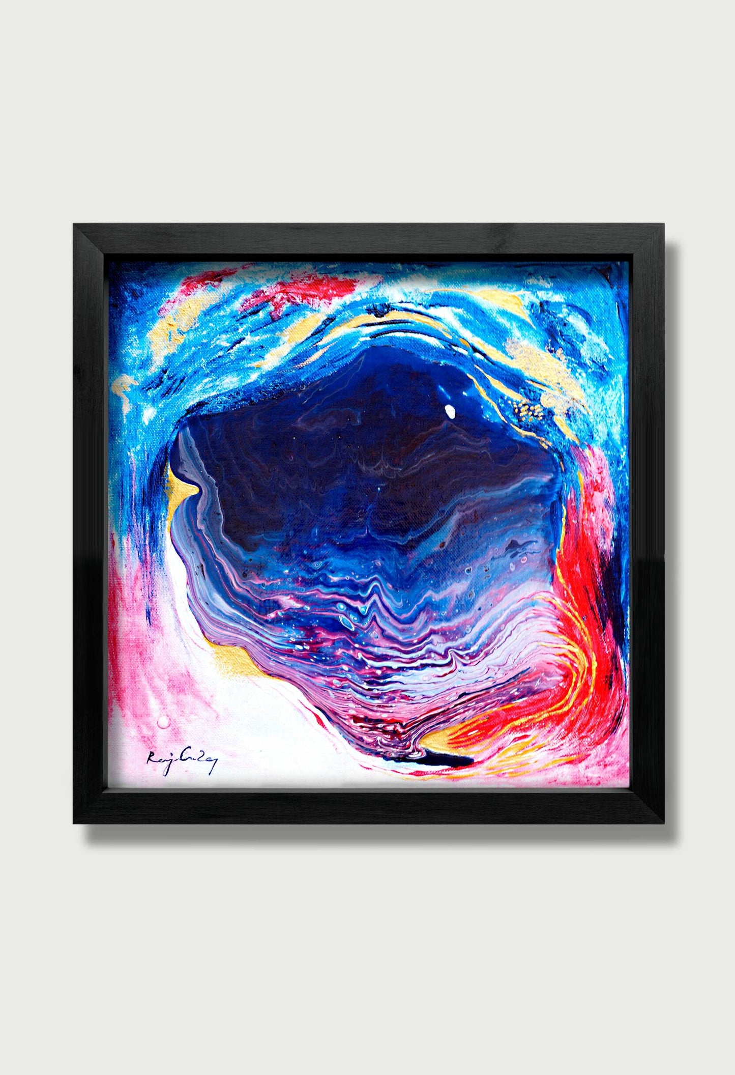 Set of 4 fluid abstract paintings