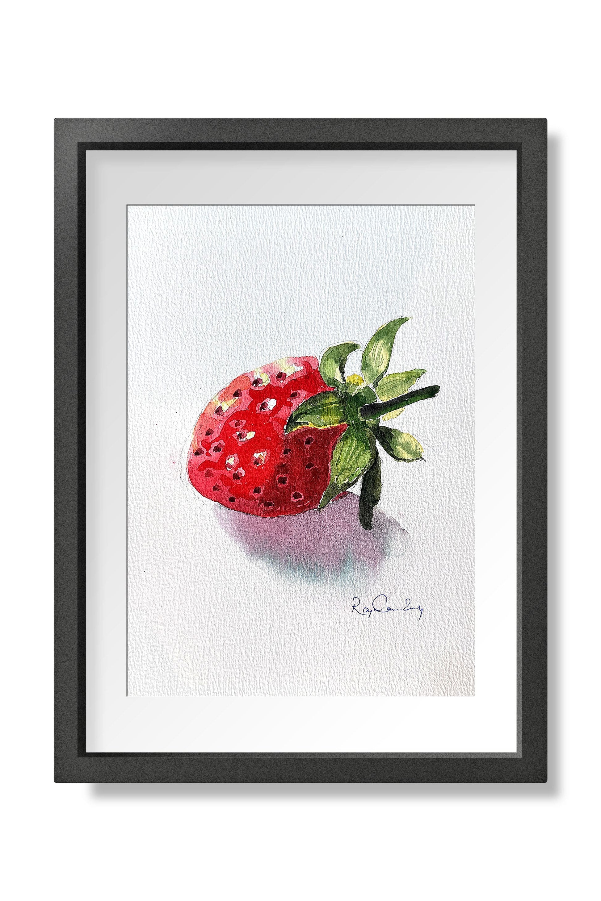 Strawberry Small watercolor Painting (A5 Size) - Image 1